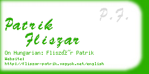 patrik fliszar business card